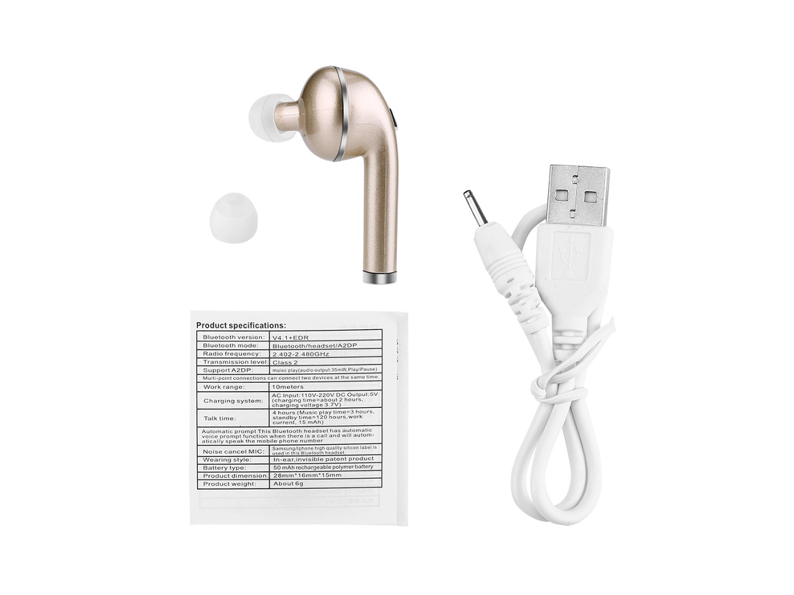 Auriculares Bluetooth (inalámbricos Estéreo) Mini Q5 Auriculares Bluetooth Estéreo (oro)