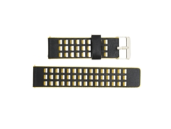 Pulseira De Couro 22mm Para Realme Watch 2/2 Pro E Amazfit Gtr 3 Smartwatch Bicolor Preto Amarelo