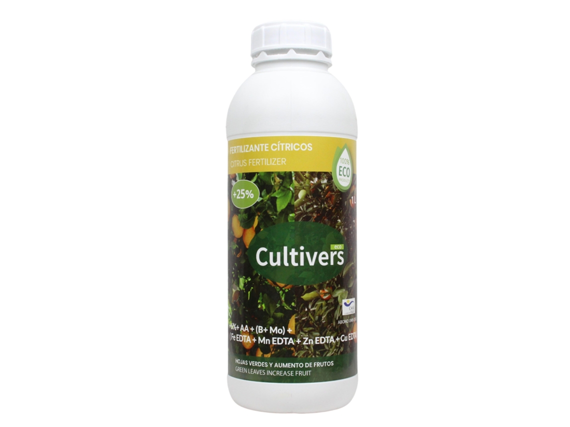 CULTIVERS Fertilizante Cítricos Ecológico 1 L Abono Líquido Hojas más Verdes y Aumenta del Tamaño Fruto. Abono 100% Natural