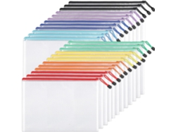 Carpeta de malla plástica para documentos, impermeable, tamaño A4, para oficina y escuela, paquete de 24 unidades, Digitallab