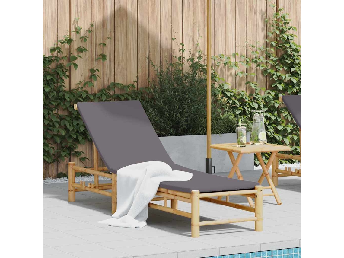 Tumbonasilla Con Cojines 55x199x30 Cm Bambú Wsd38471