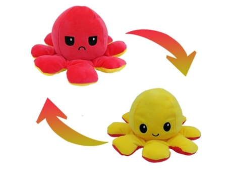 Juguete de Peluche de Felpa Suave Pulpo Para Niños, Compañero Animal, Muñeco Abatible de Doble Cara H