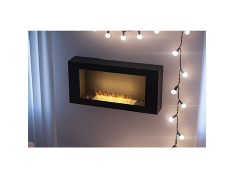 Chimenea de bioetanol de pared con vidrio BlackBox 910 SimpleFire