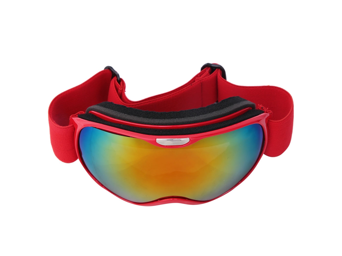 Gafas de esquí para niños, antivaho de doble capa y resistentes al viento (rojas)
