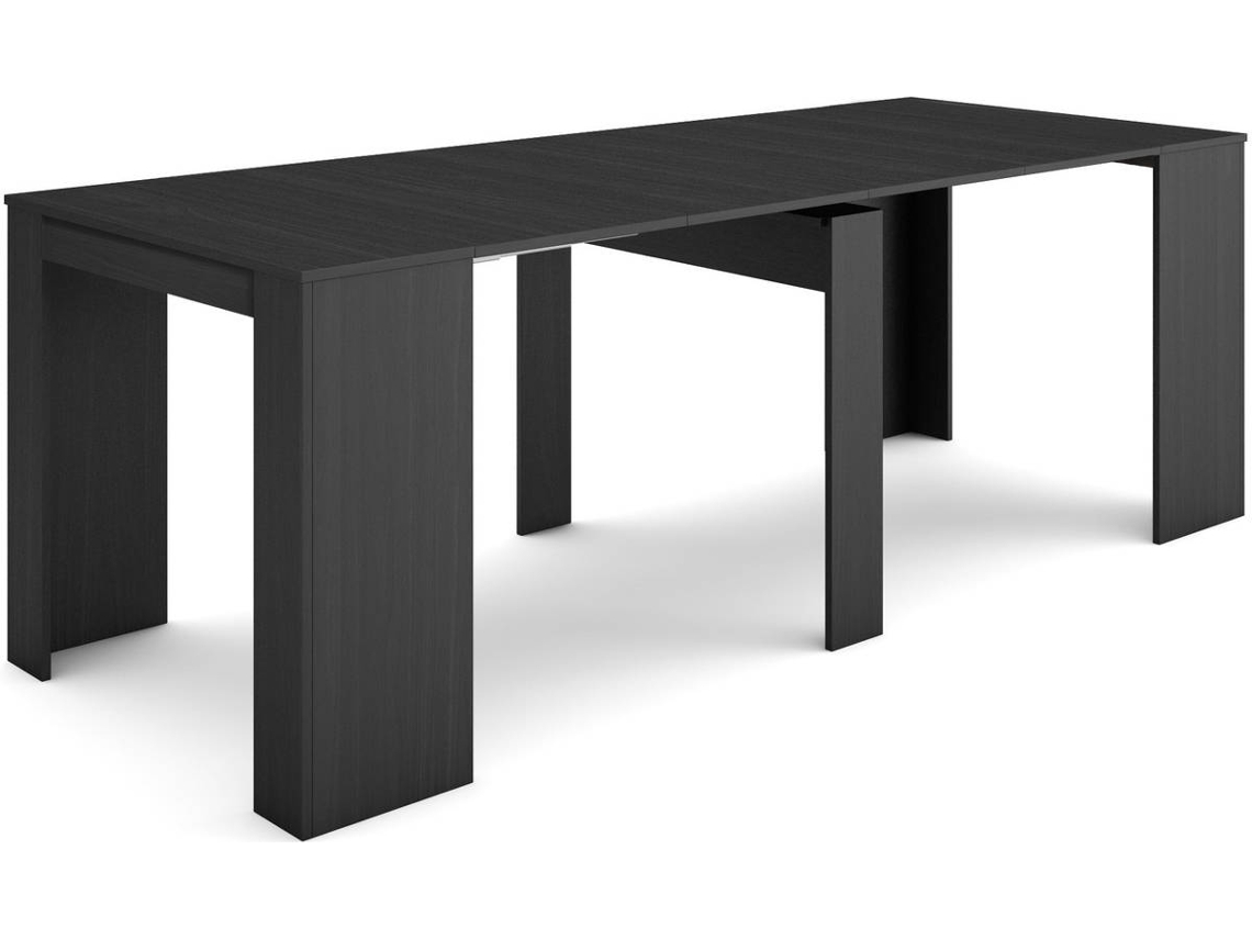 Mesa Consola Extensible SKRAUT HOME 220 para 10 Comensales (90x58x77 cm - Negro)