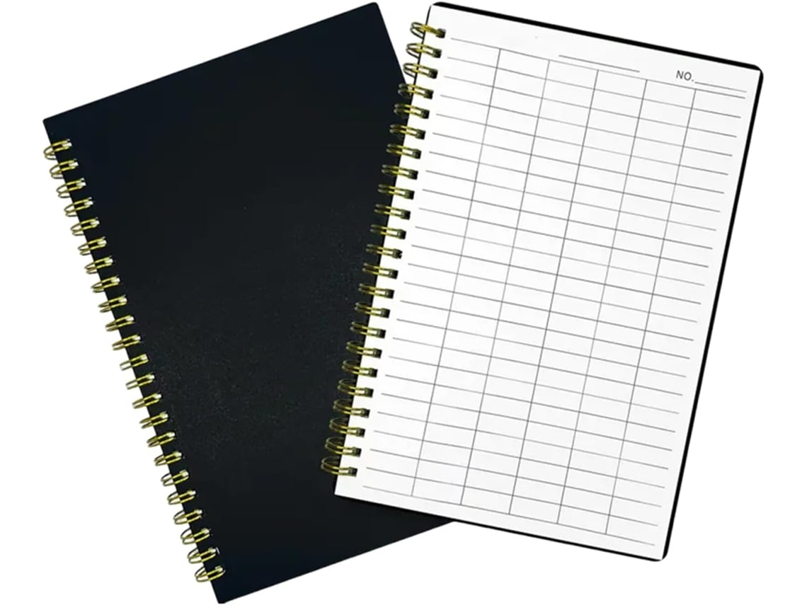 Cuaderno De Seguimiento De Presupuesto En Papel Con Cubierta De Pp Negra, 2 Unidades, Diseñado Para Oficinas Y Escuelas.