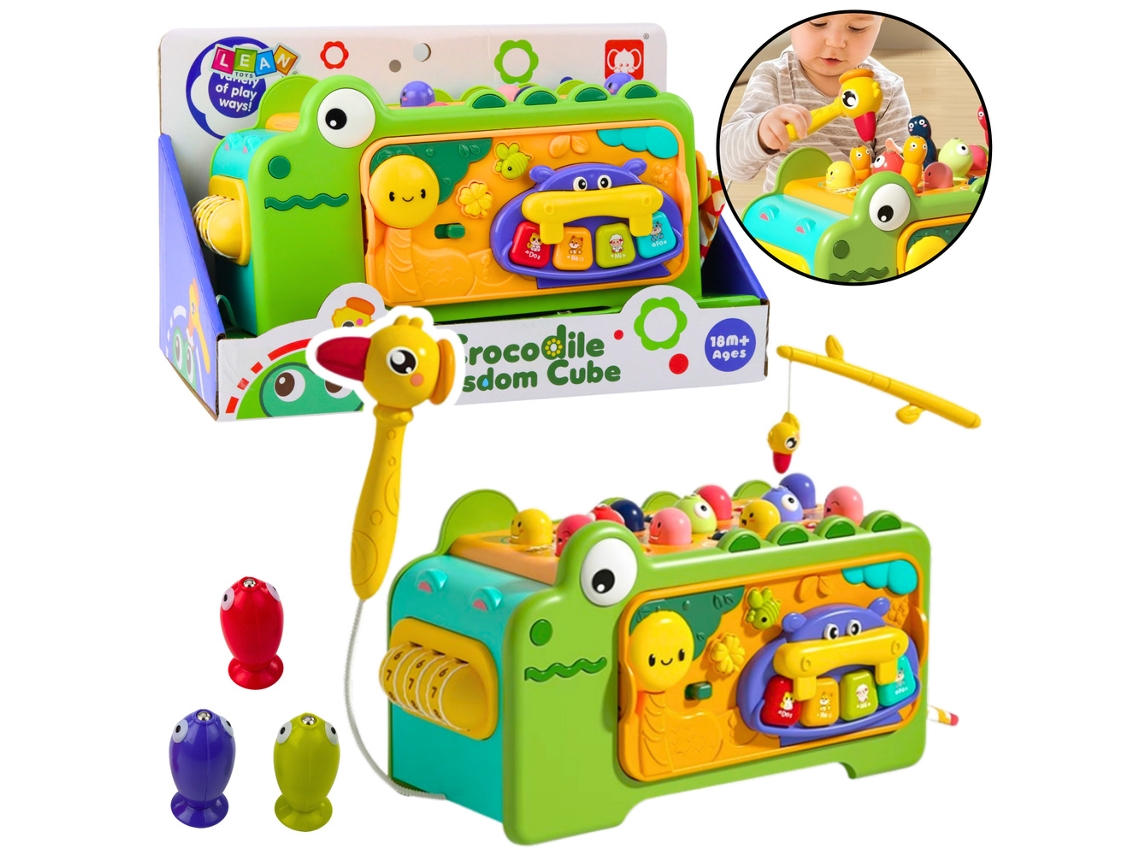 Cubo educativo interactivo B.active con sonidos de cocodrilo y multifuncional.