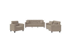 Maison Exclusive - Juego De Sofás Con Cojines 3 Piezas Tela Microfibra Gris Taupe
