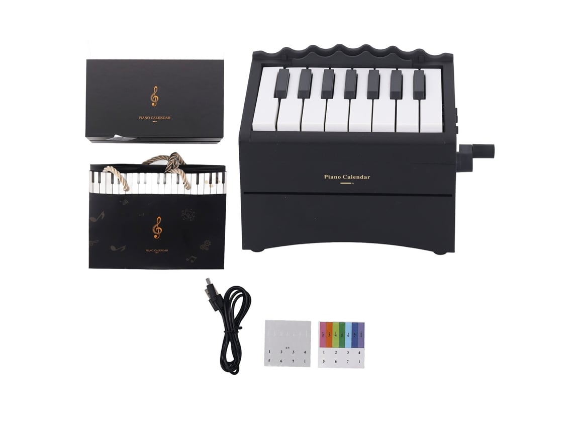 Rebe-calendário De Piano 2025 Mecânico Bluetooth 52 Peças Musicais Volume Ajustável Usb Recarregável Preto