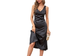 2026-vestido Maxi Sin Mangas Con Escote V Y Espalda Desnuda Estilo Casual De Fibra De Poliéster