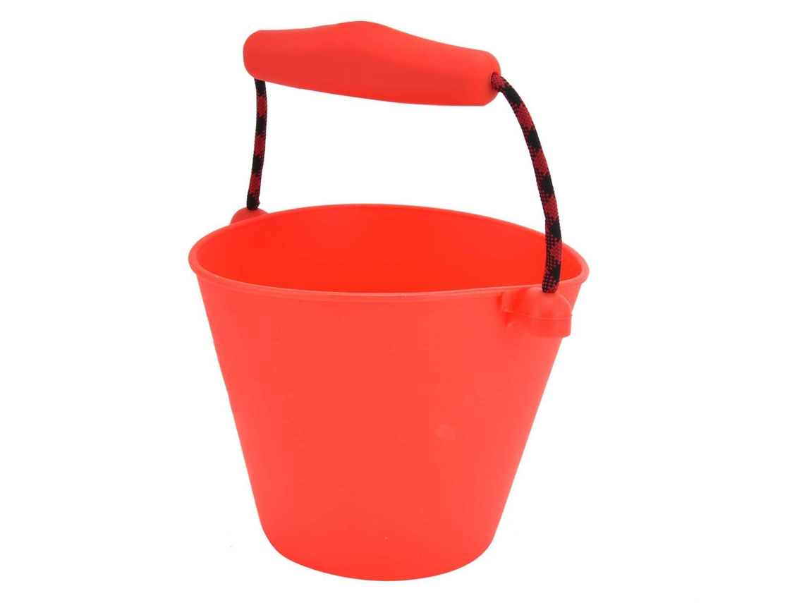 Cubo De Arena Plegable De Silicona Multifuncional Para Niños, Cubo De Playa Y Agua Rojo