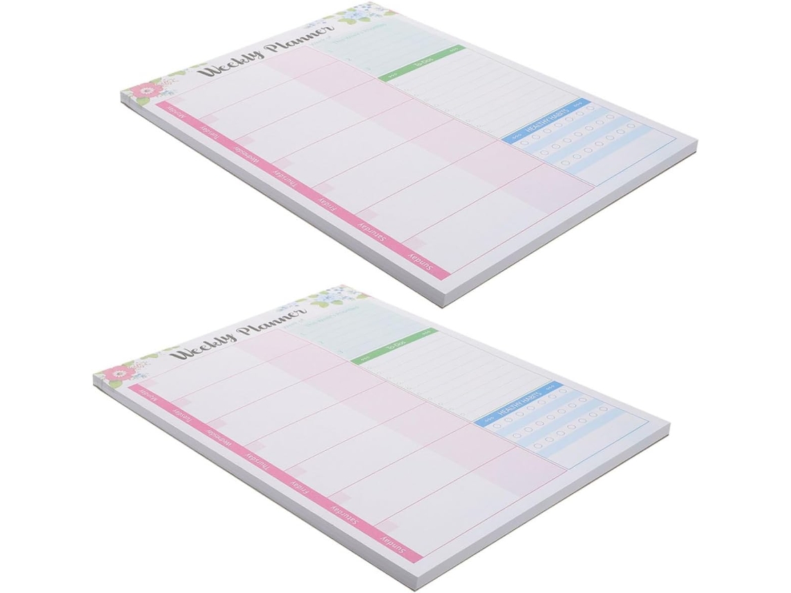 Agenda Semanal Desmontable De 2 Piezas Con Bloc De Notas