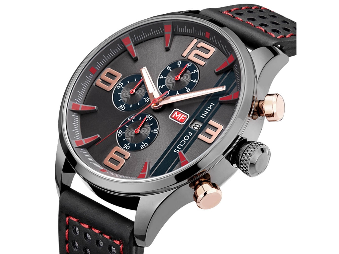 Reloj De Pulsera Para Hombre Mini Focus Analógico De Cuarzo Resistente Al Agua Con Correa De Pu