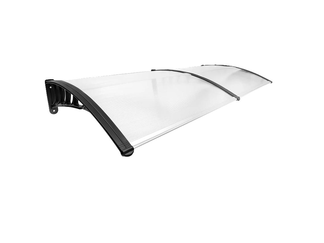 Toldo para puerta, 200 x 90 cm, aluminio, montaje en pared, índice de bloqueo UV 95, capacidad de carga 15 kg/m² OEM
