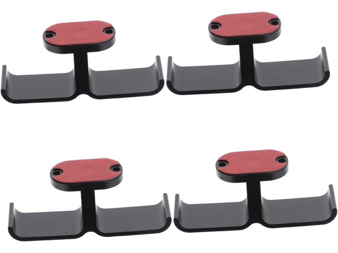 Soporte Doble Para Auriculares De 4 Piezas Para Escritorio, Adhesivo, No Requiere Perforación, Ahorra Espacio.