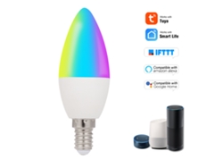 Rebe-bombilla Inteligente Wifi Led Rgb+w E14 5w Regulable, Control Por App Smartlife/tuya Y Voz Alexa, 1 Ud.