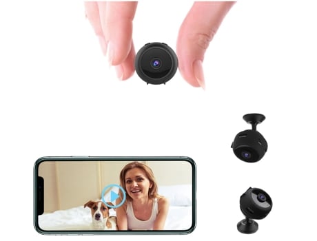 Mini cámara espía Cámara oculta WiFi 2024 Actualizada 4K La cámara de niñera inalámbrica de seguridad para el hogar más pequeña Alertas de detecció...