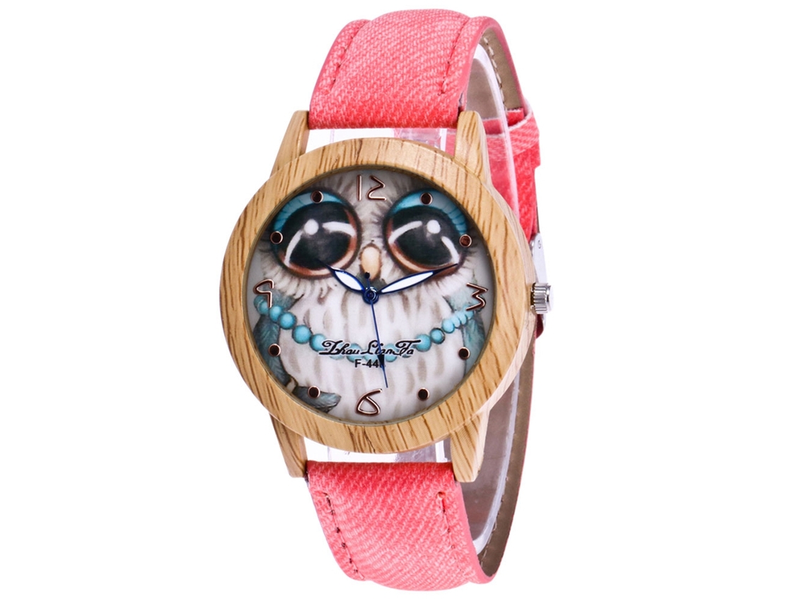 Reloj De Pulsera Retro De Cuarzo Para Mujer Con Esfera Redonda, Color Rosa Vaquero.