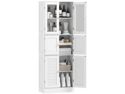 Armario alto de baño con 6 puertas y estante ajustable - ZACHARY