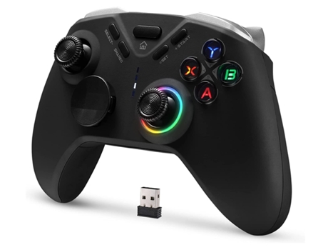 Gamepad sem fio, controlador bluetooth para pc/iphone/android/switch, controlador com luz de fundo led, gamepad com suporte de telefone, pre