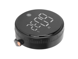 Temporizador Digital Led De 3 Pulgadas Giratorio Magnético Bajo Ruido Cascara Abs Botones De Silicona Cocina Negro