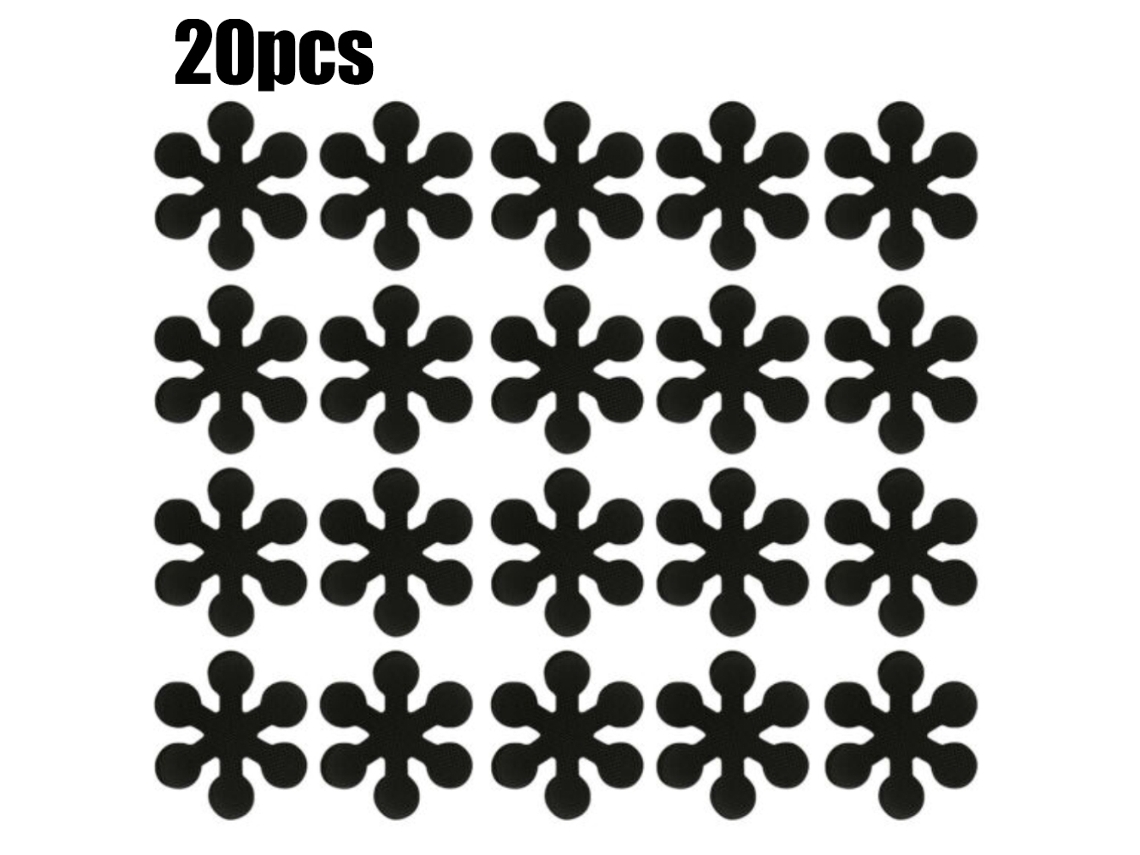 20 pegatinas antideslizantes para ducha de baño, color negro