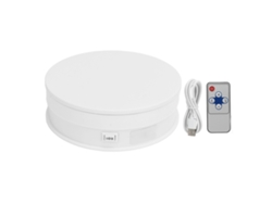 Plataforma Giratoria Eléctrica 15cm Control Remoto Para Fotografía Y Vídeo, Soporte De Exhibición Blanco