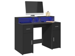 Escritorio | Mesa | Escritorio con luces LED 120x55x91 cm, Derivados de madera, Negro
