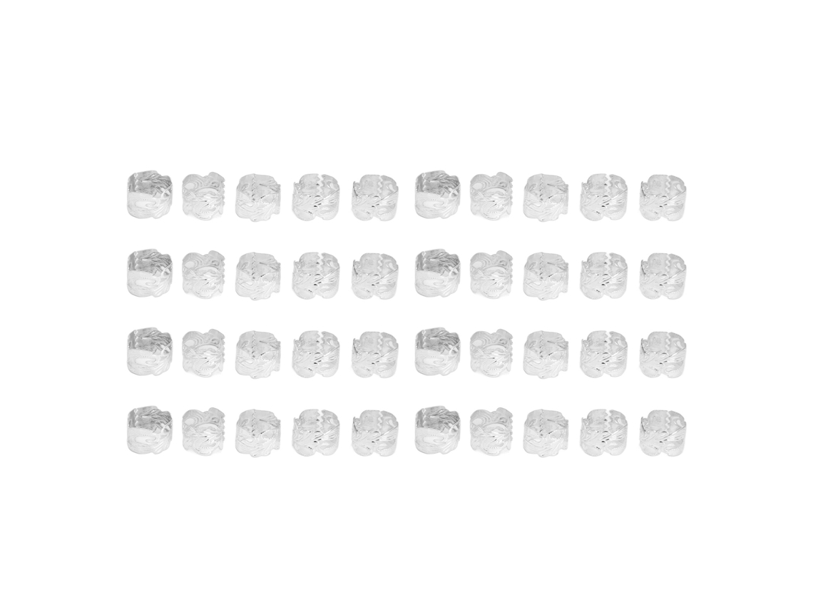 40 Perlas De Barba Vintage Plata Para Pulseras Diy Y Trenzas De Pelo
