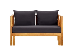 Banco Jardín | Banco Exterior 2 Plazas Con Cojines Madera Maciza Acacia 122 Cm