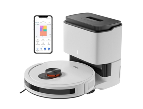 Robot Aspirador ROIDMI Eve CC Blanco, Capacidad del Bolsa de Polvo de 2,5L, Potencia de Succión de 4000Pa, Duración de la Batería de 180 Min