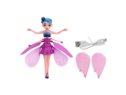 Muñeca mágica de princesa voladora morada con enchufe USB luminoso