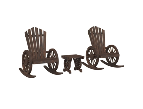 Conjunto 3 de muebles de jardín VIDAXL madera maciza de abeto