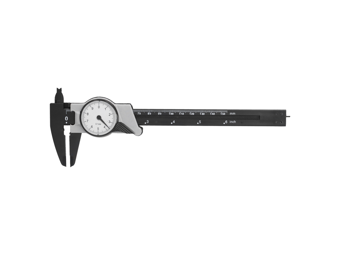 Calibrador Vernier Con Esfera Abs De 0-150 Mm, Herramienta De Medición Métrica Portátil Para Uso En Laboratorio Y Hogar.