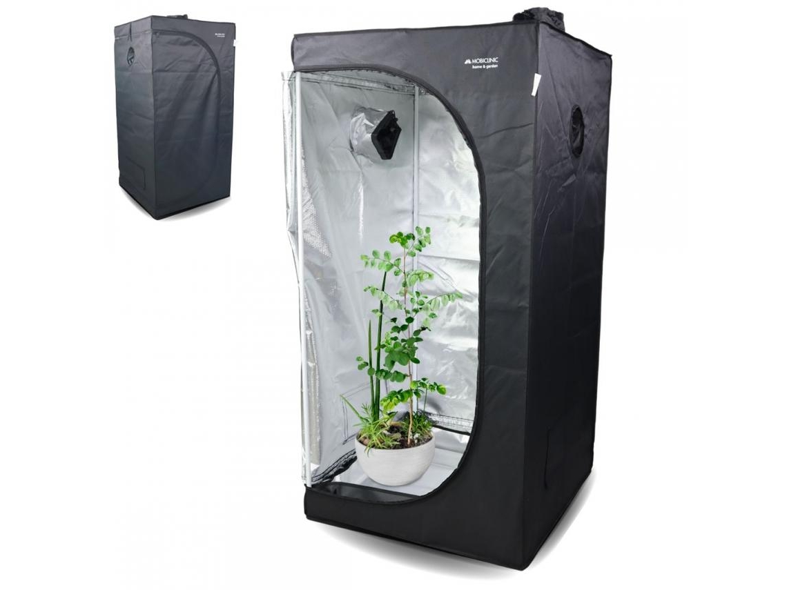Armario de cultivo MOBICLINIC Impermeable Negro Nylon Growbox 80x80x160 cm