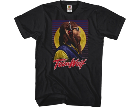 Camiseta Unisexo DEEPSTONE Teen Wolf Headphones Negro (L)