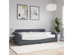 Sofá Cama Con Colchón Terciopelo Gris Oscuro 100x200 Cm