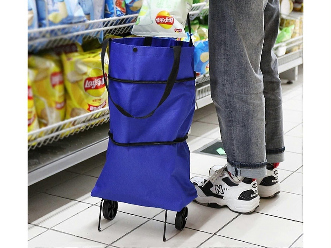 Carrito de compras plegable de tela Oxford 600d / Carrito utilitario con ruedas / Carrito de compras retráctil / Organizador para coche / Bolsa