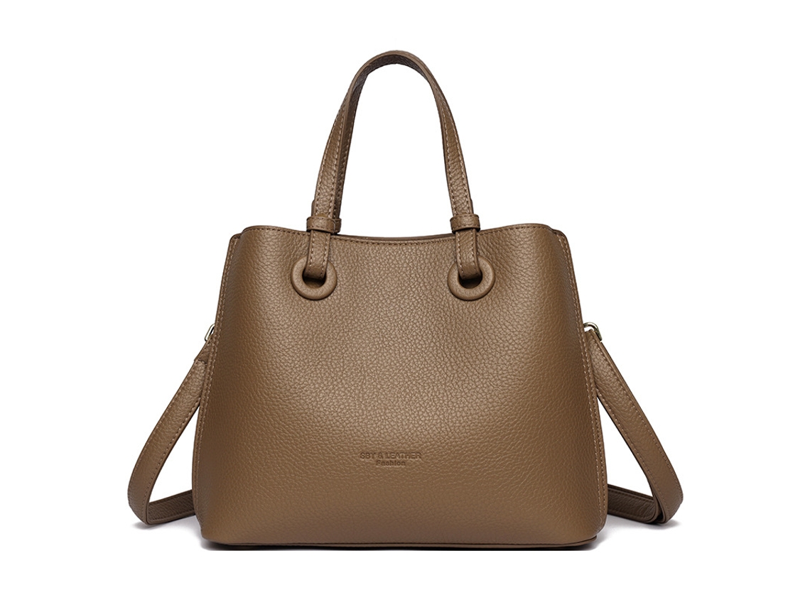 Bolso bandolera para mujer, bolso de hombro de piel vegana, con correa ajustable para el hombro, marrón amarillento, Siurn