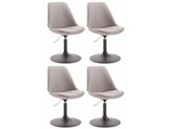 Juego de 4 sillas de comedor en tela CLP Maverick gris/negro.