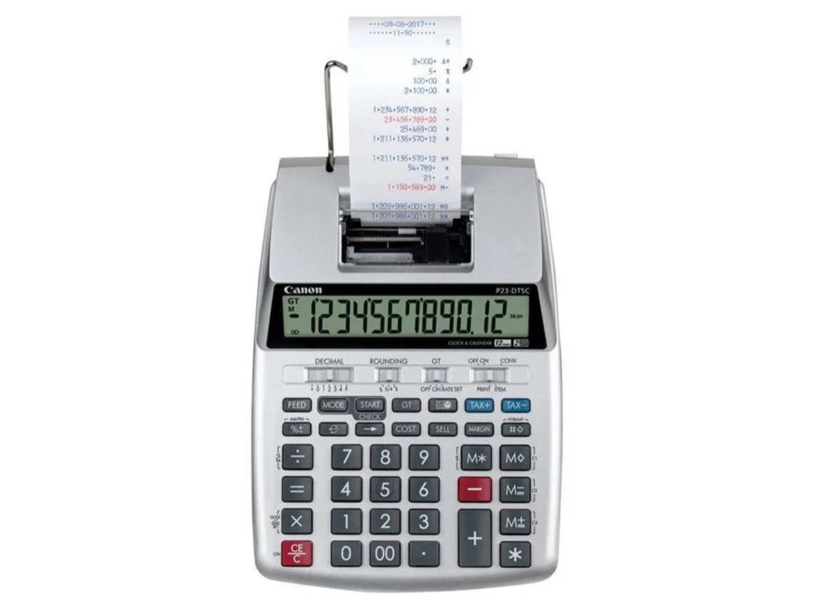 Calculadora de Impresión CANON P23-DTSC Plata (12 dígitos)