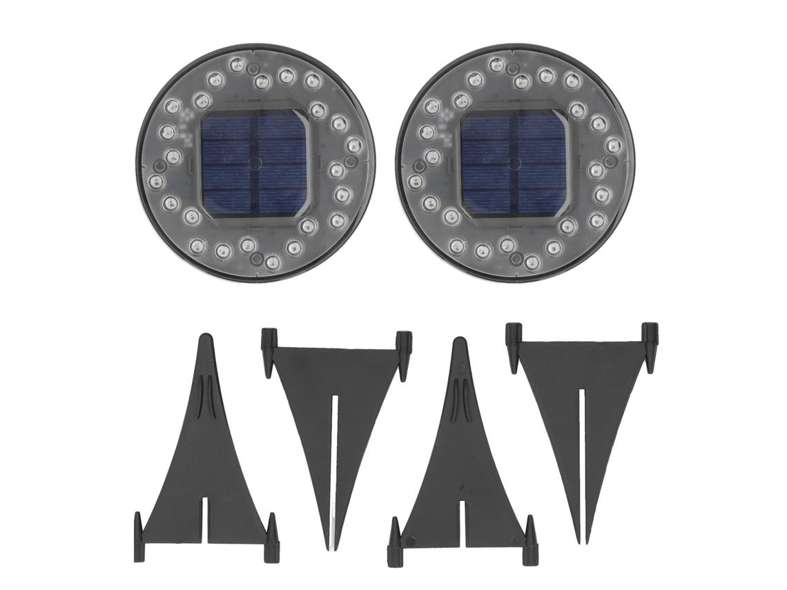 Lámpara Solar De Suelo Impermeable Ip68 24 Led, Enterrada Para Jardín, Exterior Rgb Con Rotación Y M