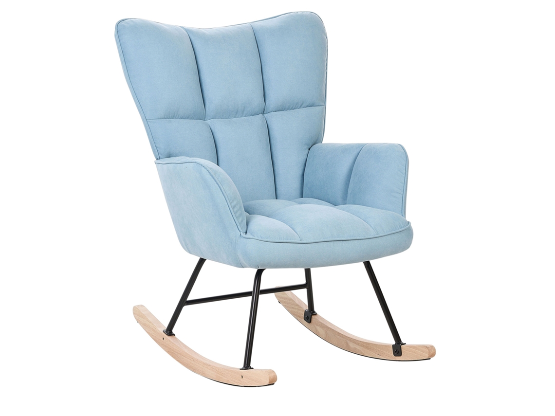 Silla mecedora BELIANI Oulu de Poliéster Azul 71x83x104