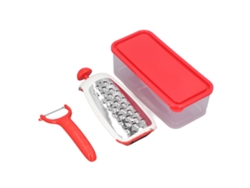 Juego de cubiertos multifuncionales de acero inoxidable, portátiles, ligeros y fáciles de usar, para cortar y rebanar verduras, rojo, otros