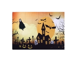 Tapiz de fondo de Halloween con diseño de cementerio tenebroso, 150x150cm