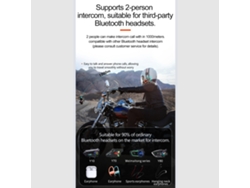 Interfone Bluetooth 5.0 Para Capacete De Motocicleta Com Redução De Ruído, Alcance 1000m Para 2 Motoristas