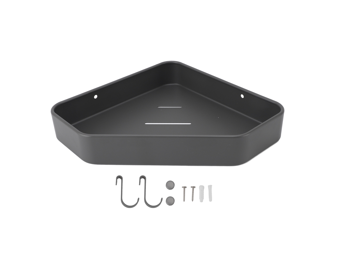 Toallero de gran capacidad, sencillo y ligero, de aluminio, esquinero, para baño, color gris