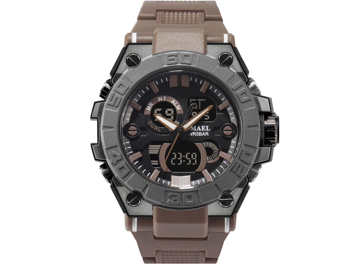 Reloj Electrónico Deportivo Multifunción Para Hombre Exterior Impermeable (café)