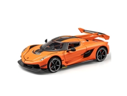 Coche deportivo de metal en miniatura, escala 1:24, con tracción por fricción, puertas que se abren y llantas de aleación. MDUG (naranja)