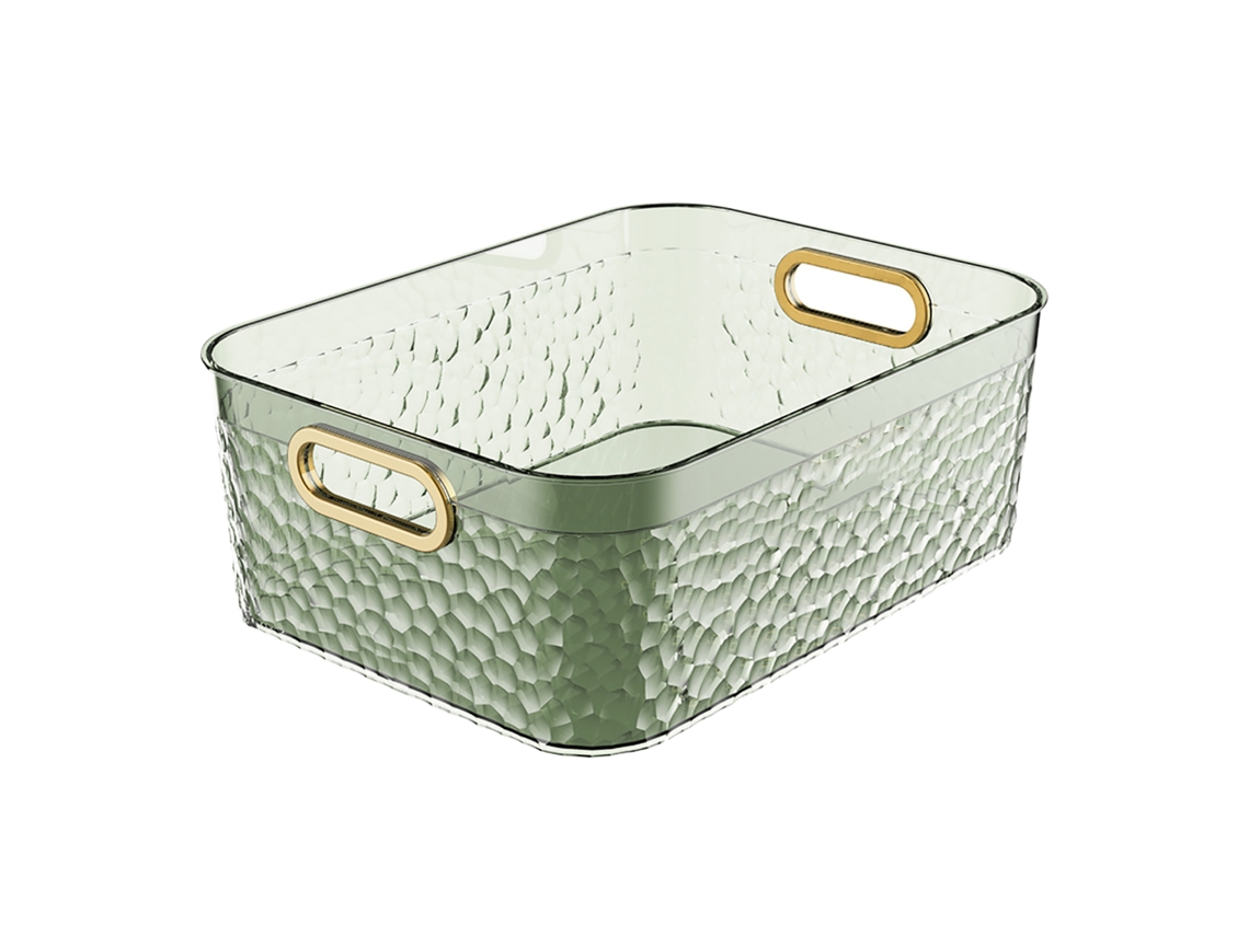 Organizador De Maquillaje De Acrílico Transparente De Gran Capacidad Para Tocador, De Lujo, Ligero, Verde Claro.